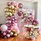 Pink Balloon Arch Kit Garland 100 pcs Different Sizes of 18 12 10 5 Inch Metallic Light Pink Magenta Silver Latex Balloons for Wedding Engagement Baby Shower Birthday Party Decorations